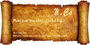 Maszarovics Csilla névjegykártya